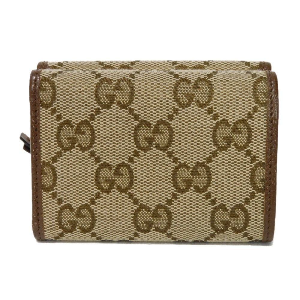 Gucci Tri-Fold Wallet 681708 Gy5Sn 8563 Gg Canvas X Calf Leather Beige The Hacker Project Gg Canvas