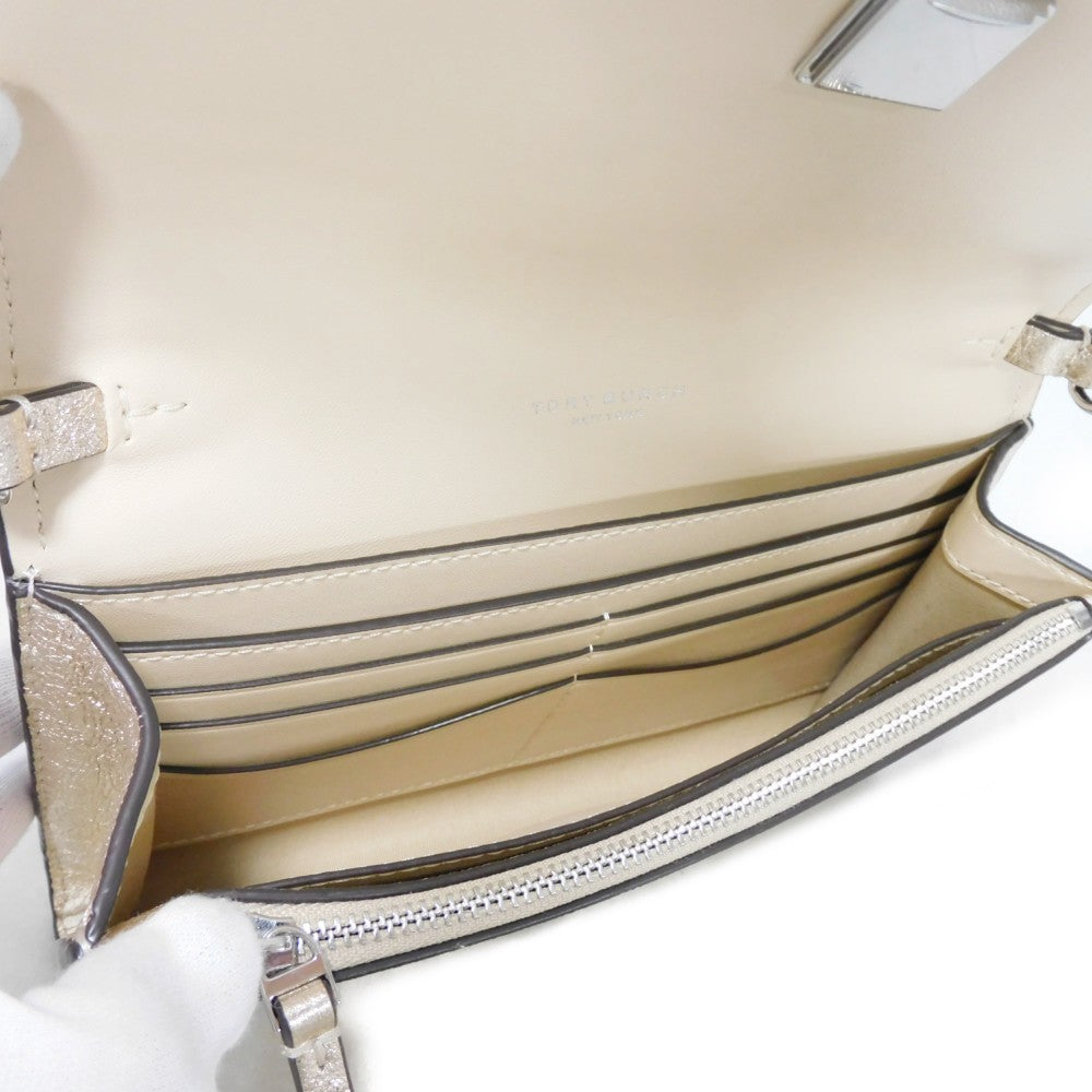 Tory Burch Shoulder Bag Nappa Leather (Wrinkles Finish) Metallic Gold Nappa Wrinkles 2-Way Clutch
