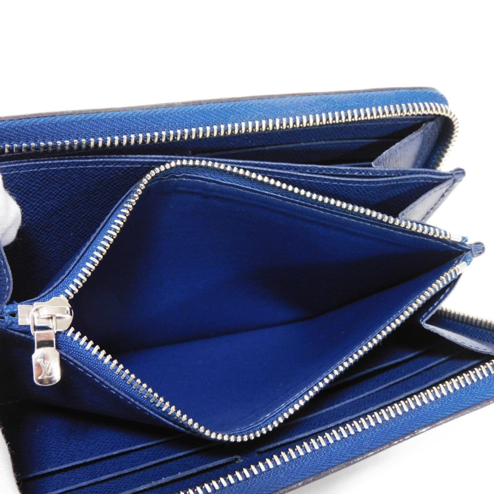 Louis Vuitton Long Wallet Purse M61873 Epi Leather Andigo Blue New Lv Logo Dark Blue Navy Zip