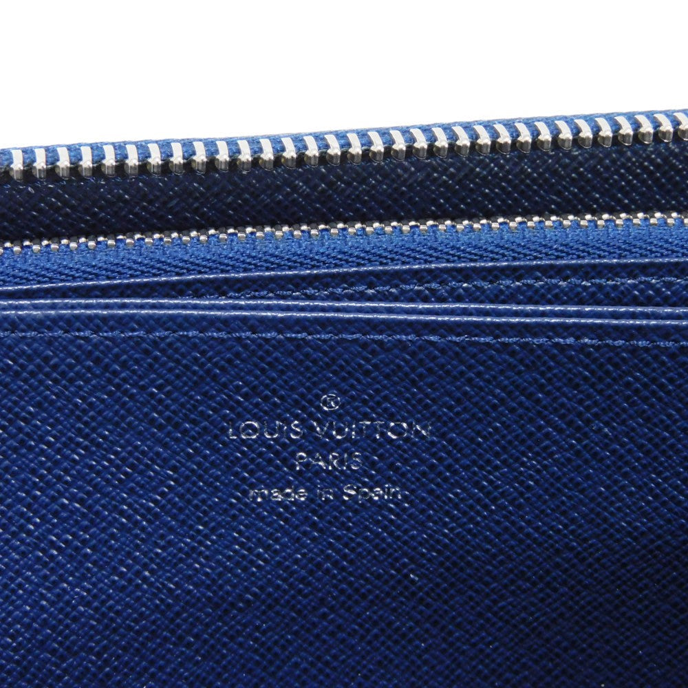 Louis Vuitton Long Wallet Purse M61873 Epi Leather Andigo Blue New Lv Logo Dark Blue Navy Zip