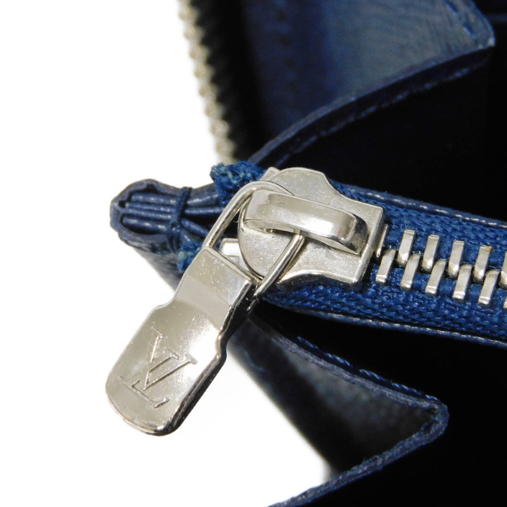 Louis Vuitton Long Wallet Purse M61873 Epi Leather Andigo Blue New Lv Logo Dark Blue Navy Zip