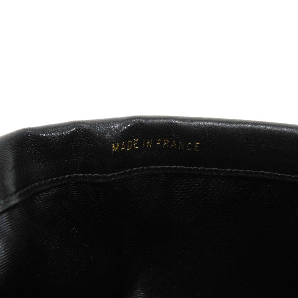 Chanel Long Wallet Purse A01434 Caviar Skin Black Coco Mark Cc Mark 4Th Series Vintage Big Coco