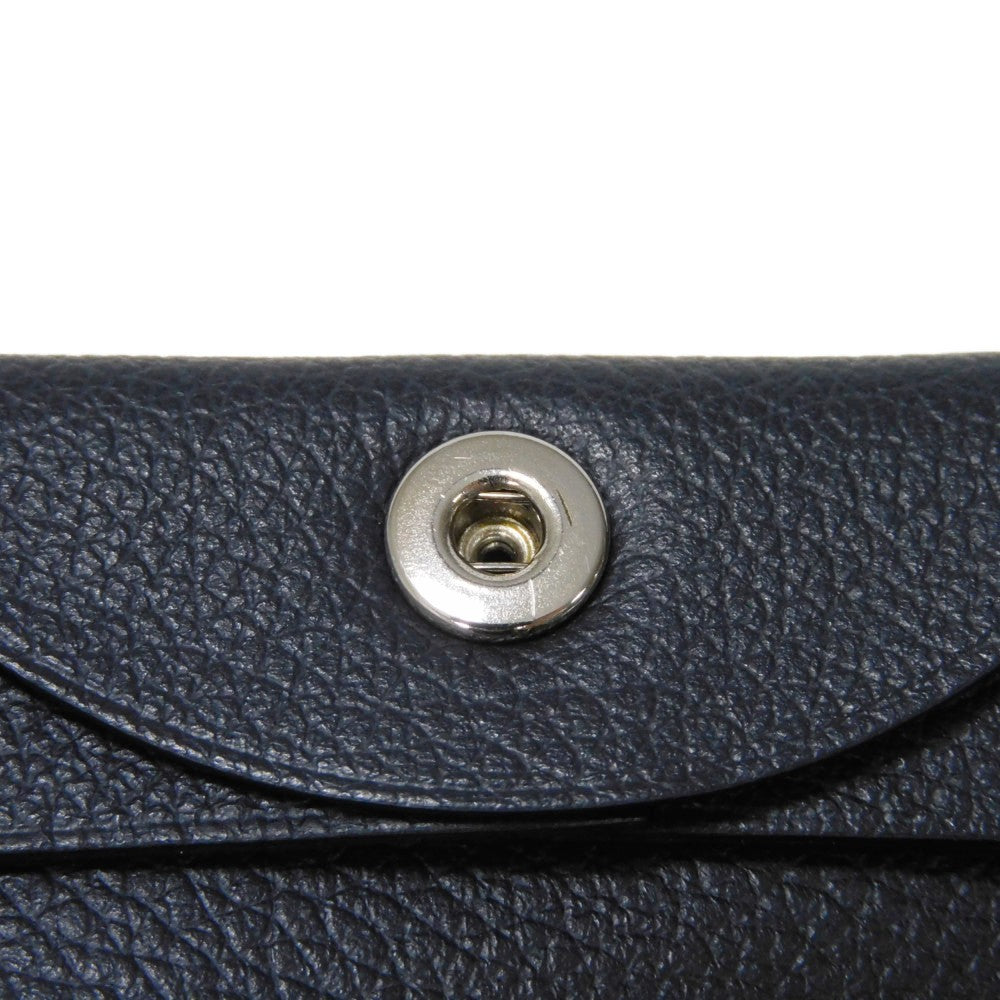 Hermes Coin Case Evercolor Cavan Evercolor Black Dark Navy Navy Snap Button Coin Pocket Wallet