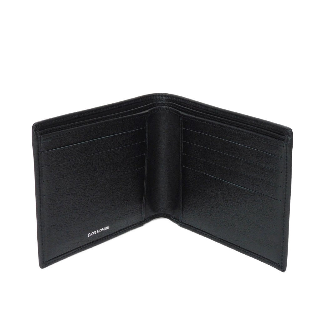 Dior Homme Bifold Wallet Smooth Calfskin Leather Black Smooth Calfskin Billfold Card Case Pass Case