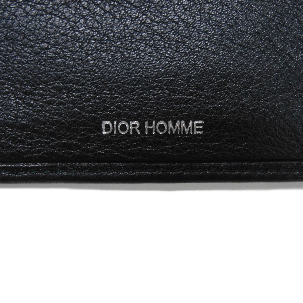 Dior Homme Bifold Wallet Smooth Calfskin Leather Black Smooth Calfskin Billfold Card Case Pass Case