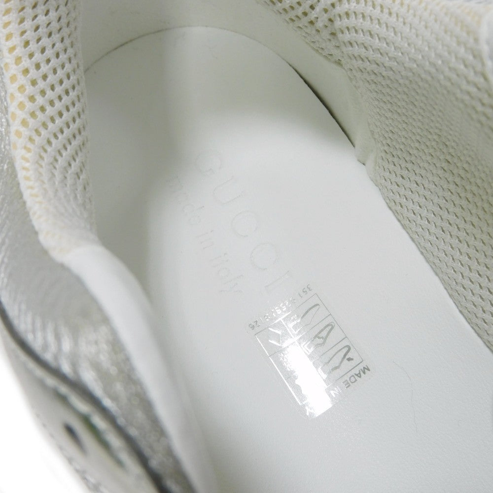 Gucci Sneakers 722429 Aaa9I 8141 Fabric X Rubber Sole Silver Green Low Top Unused Interlocking G