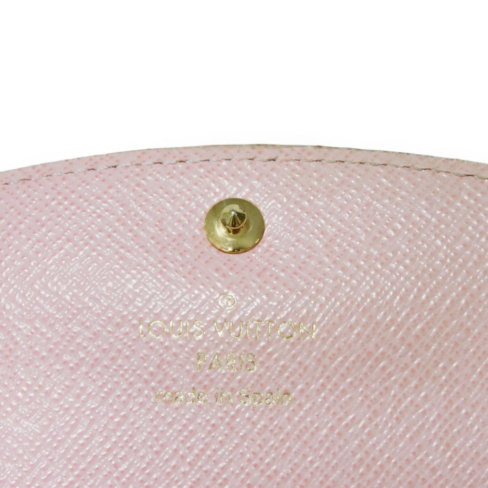 Louis Vuitton Long Wallet Purse N61227 Damier Canvas, Grained Leather (Embossed) Dark Brown Logo