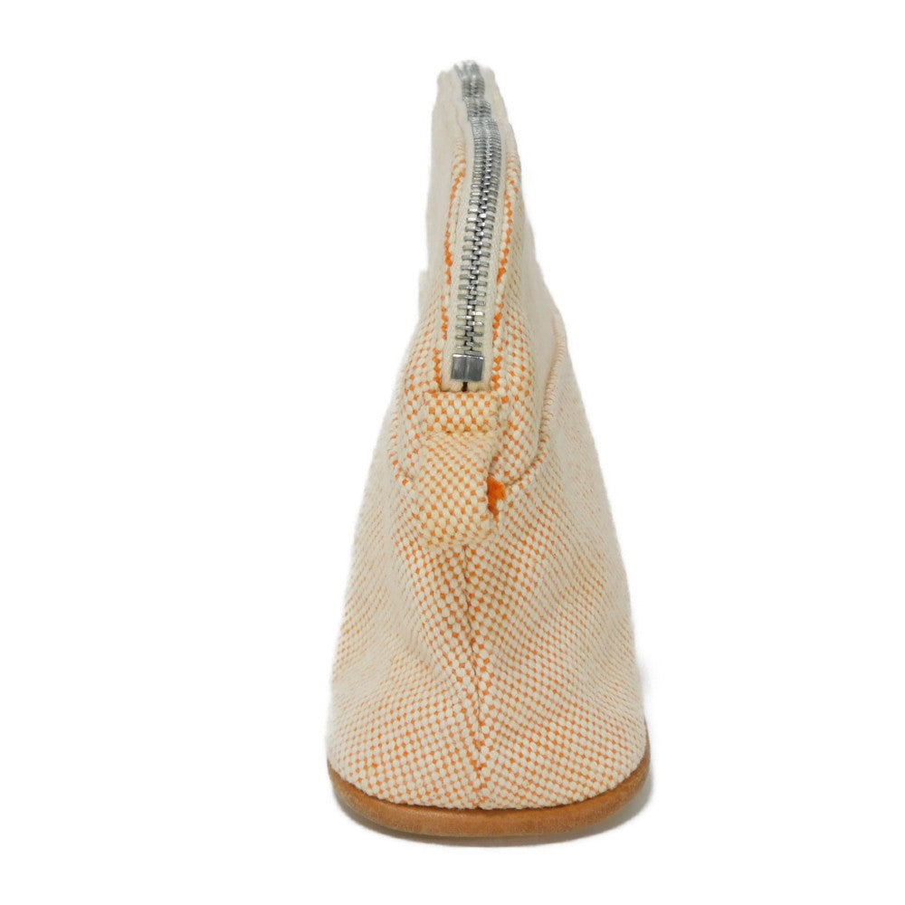 Hermes Clutch Bag Tower Ash Ecru H Logo Embroidered Cotton Orange H Mark Bolide Pouch Minimini 16