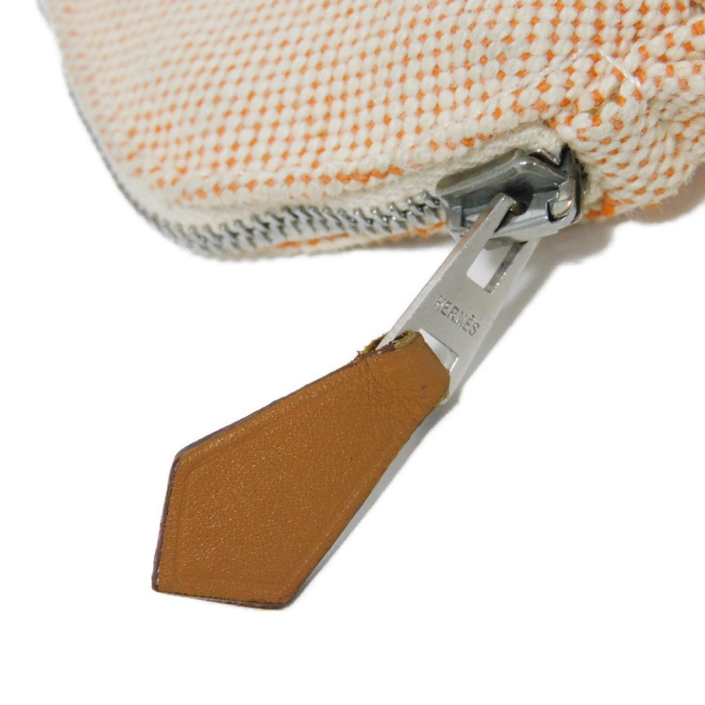 Hermes Clutch Bag Tower Ash Ecru H Logo Embroidered Cotton Orange H Mark Bolide Pouch Minimini 16
