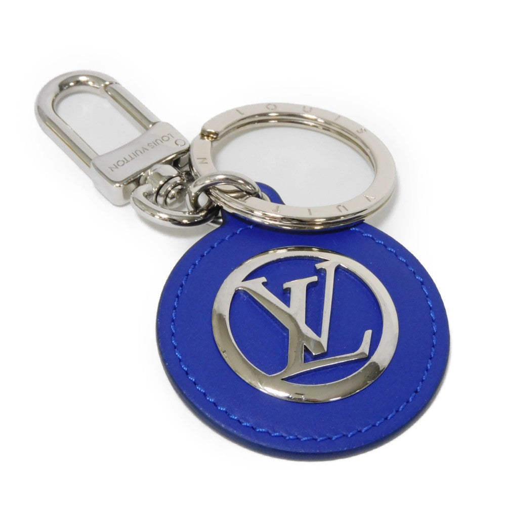 Louis Vuitton Key Ring M00744 Cowhide Leather X Metal Blue Lv Signature Portocre Lv Padded Circle