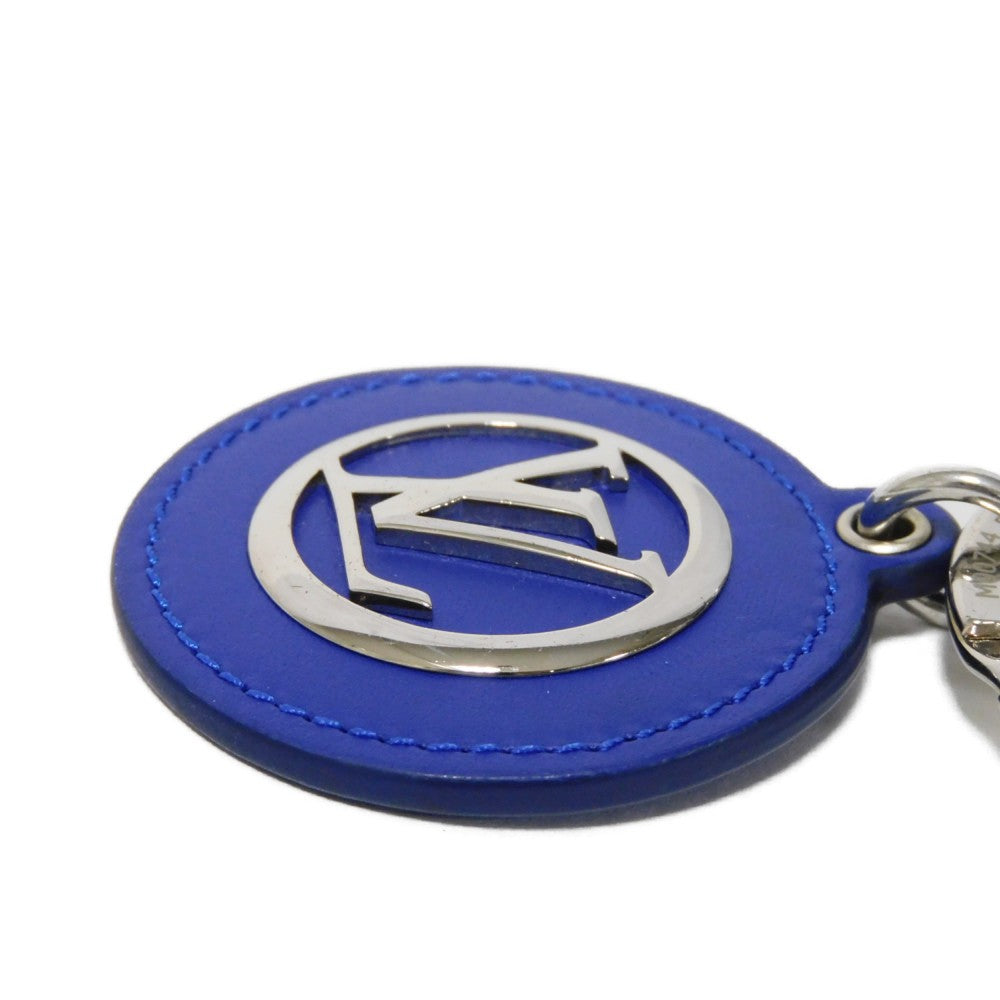 Louis Vuitton Key Ring M00744 Cowhide Leather X Metal Blue Lv Signature Portocre Lv Padded Circle