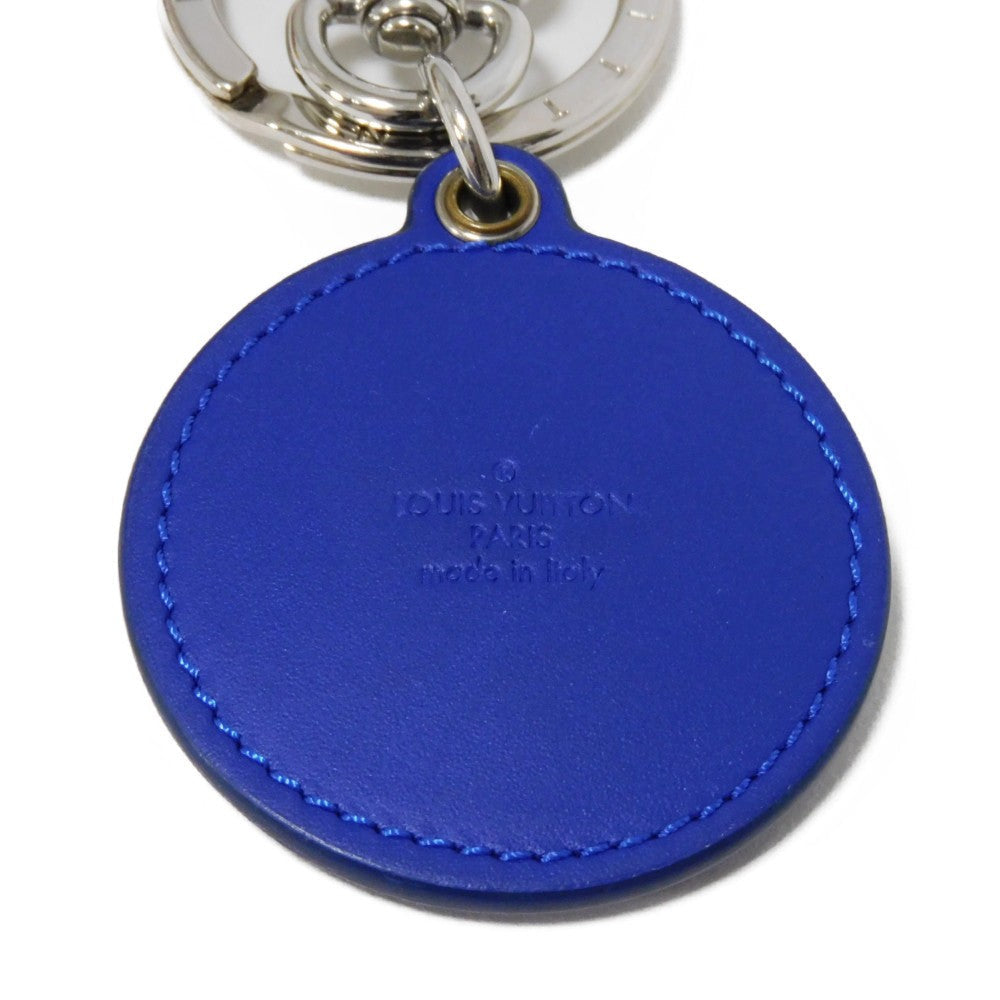 Louis Vuitton Key Ring M00744 Cowhide Leather X Metal Blue Lv Signature Portocre Lv Padded Circle