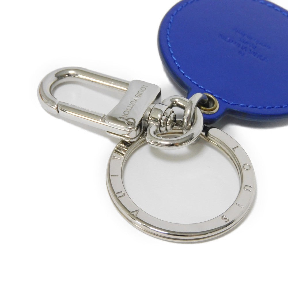 Louis Vuitton Key Ring M00744 Cowhide Leather X Metal Blue Lv Signature Portocre Lv Padded Circle