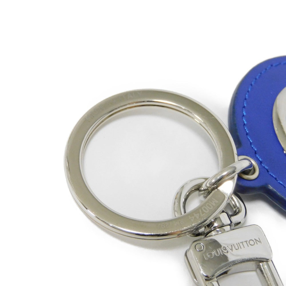 Louis Vuitton Key Ring M00744 Cowhide Leather X Metal Blue Lv Signature Portocre Lv Padded Circle