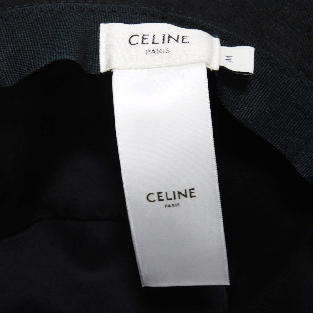Celine Hat 2Au5B968P.38Ub Cotton Black M 22.8" Gabardine White New Logo Logo Bucket Hat