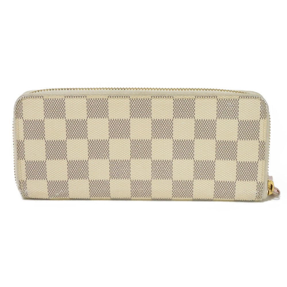 Louis Vuitton Long Wallet Purse N61264 Damier Azur Canvas X Grained Leather (Embossed) Rose