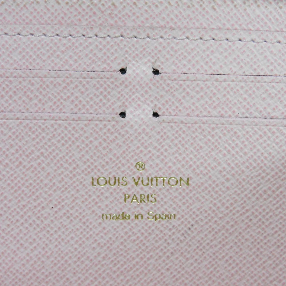 Louis Vuitton Long Wallet Purse N61264 Damier Azur Canvas X Grained Leather (Embossed) Rose