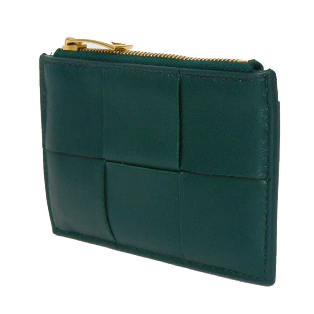 Bottegaveneta Coin Case 765460 Vcqc4 3049 Lambskin X Calfskin Emerald Green Current Rfid Ic Chip