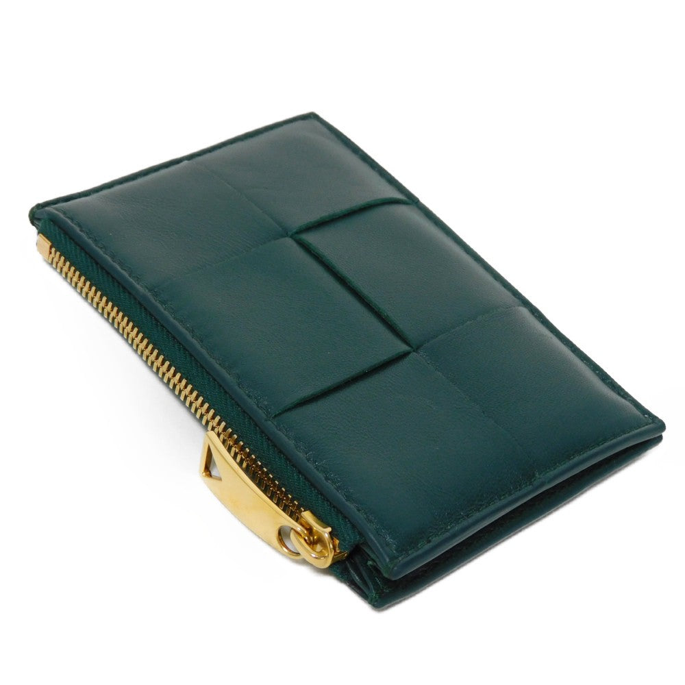 Bottegaveneta Coin Case 765460 Vcqc4 3049 Lambskin X Calfskin Emerald Green Current Rfid Ic Chip