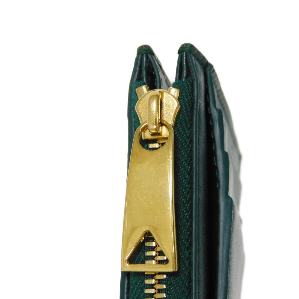 Bottegaveneta Coin Case 765460 Vcqc4 3049 Lambskin X Calfskin Emerald Green Current Rfid Ic Chip