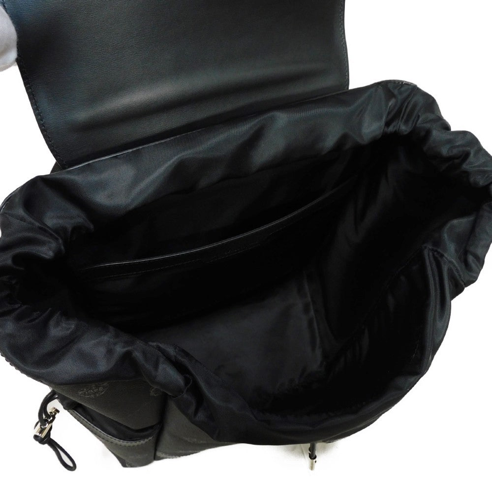 Berluti Backpack Signature Canvas X Venezia Calf Leather Black New Logo Emblem Signature Cocoa