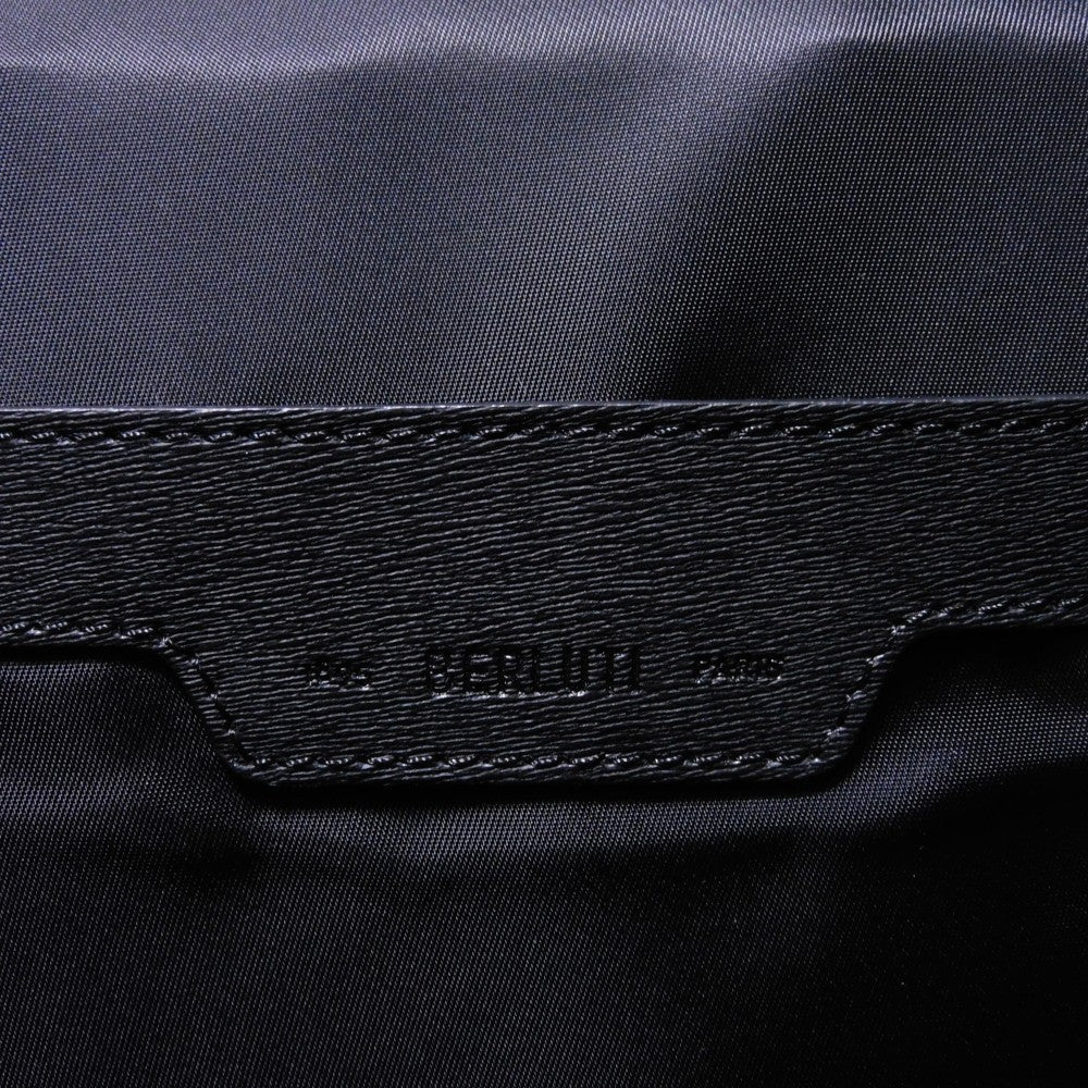 Berluti Backpack Signature Canvas X Venezia Calf Leather Black New Logo Emblem Signature Cocoa