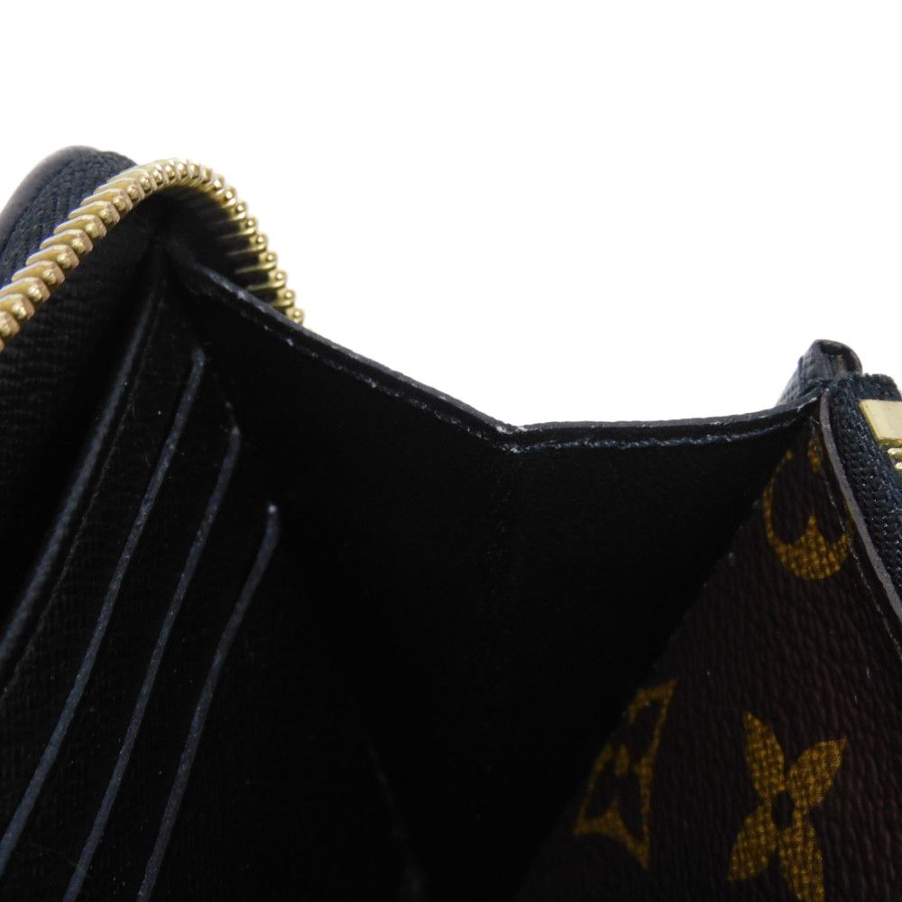Louis Vuitton Long Wallet Purse M61855 Monogram Canvas X Calfskin Leather Noir Brown Black New Zip