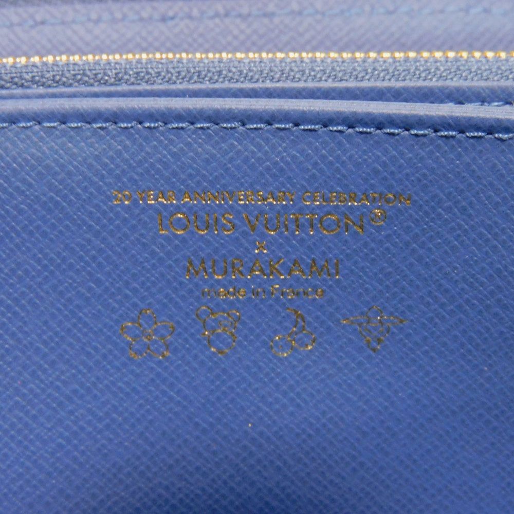 Louis Vuitton Long Wallet Purse M23161 Monogram Denim Canvas And Grained Leather Blue Takashi