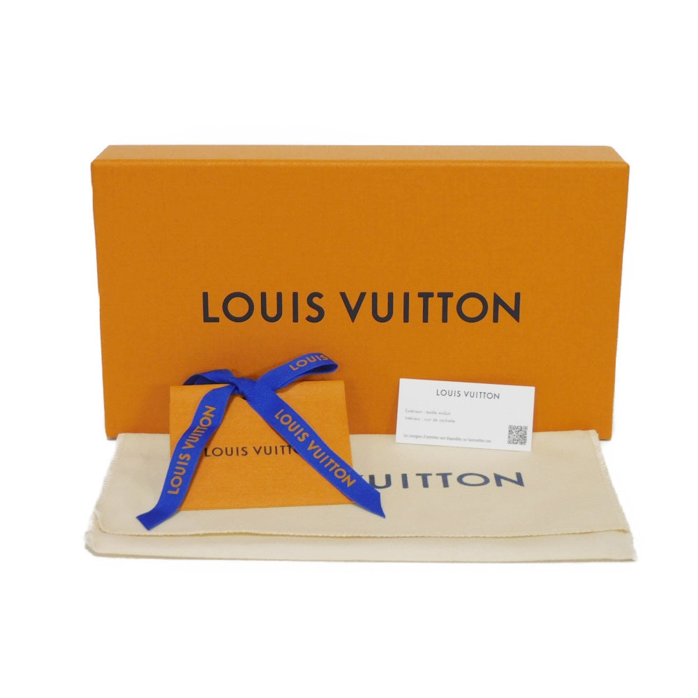 Louis Vuitton Long Wallet Purse M23161 Monogram Denim Canvas And Grained Leather Blue Takashi