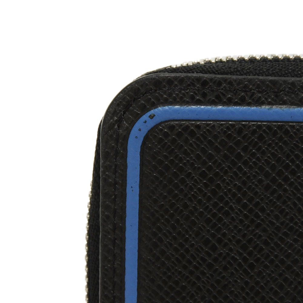 Louis Vuitton Long Wallet Purse M30070 Taiga Leather (Stamped) Noir New Zip Around Black Blue Taiga