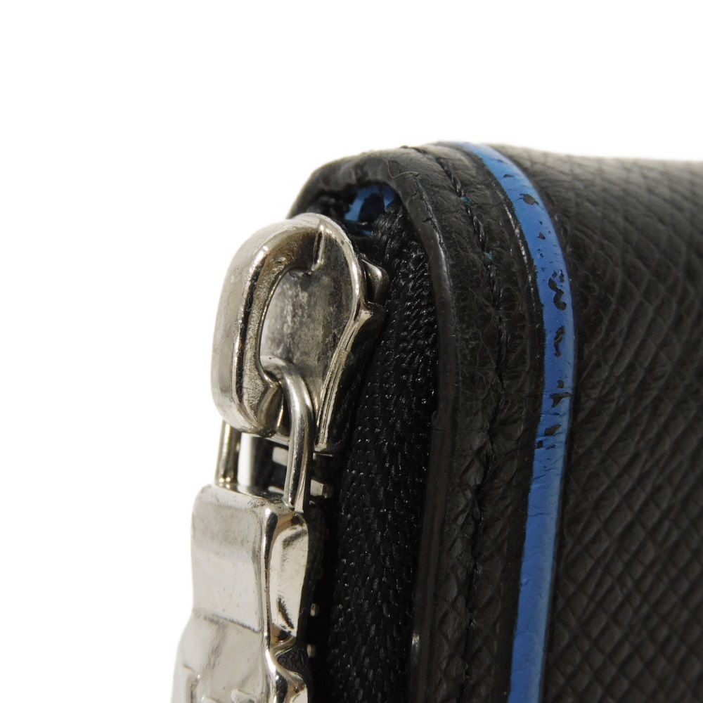 Louis Vuitton Long Wallet Purse M30070 Taiga Leather (Stamped) Noir New Zip Around Black Blue Taiga