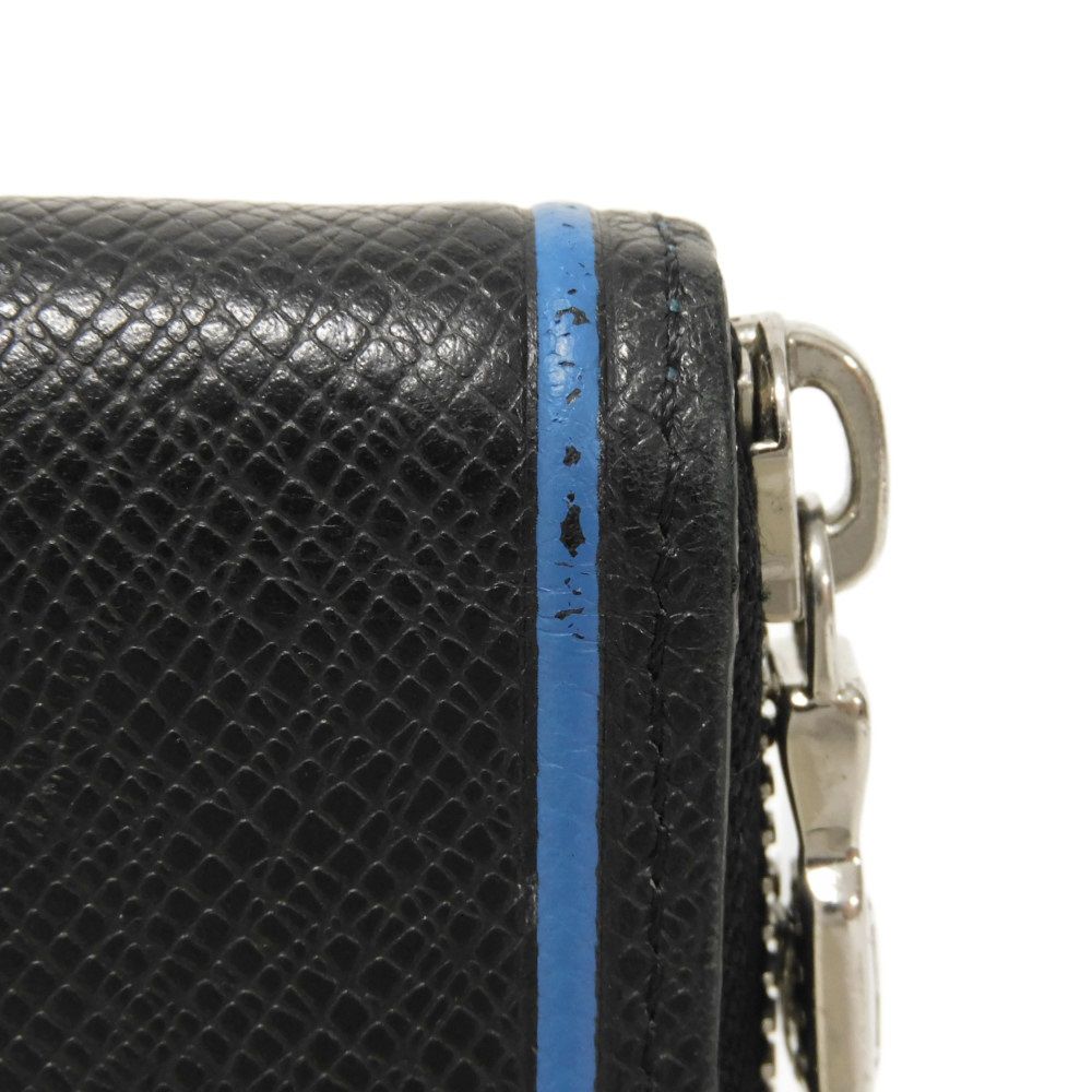 Louis Vuitton Long Wallet Purse M30070 Taiga Leather (Stamped) Noir New Zip Around Black Blue Taiga