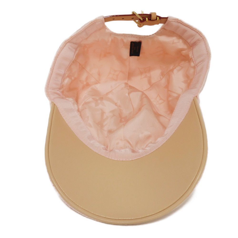 Louis Vuitton Hat Cotton Pink Lv Logo Flower In Good Condition Monogram Jacquard Denim Be My Cap