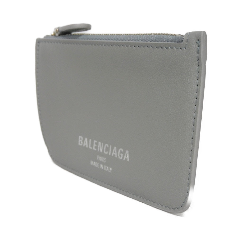 Balenciaga Coin Case 810902 2Abgg 1181 Smooth Scarf Skin Gray Current Unused New Logo Foil Stamping