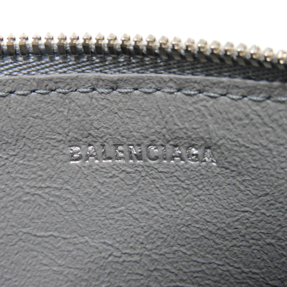 Balenciaga Coin Case 810902 2Abgg 1181 Smooth Scarf Skin Gray Current Unused New Logo Foil Stamping