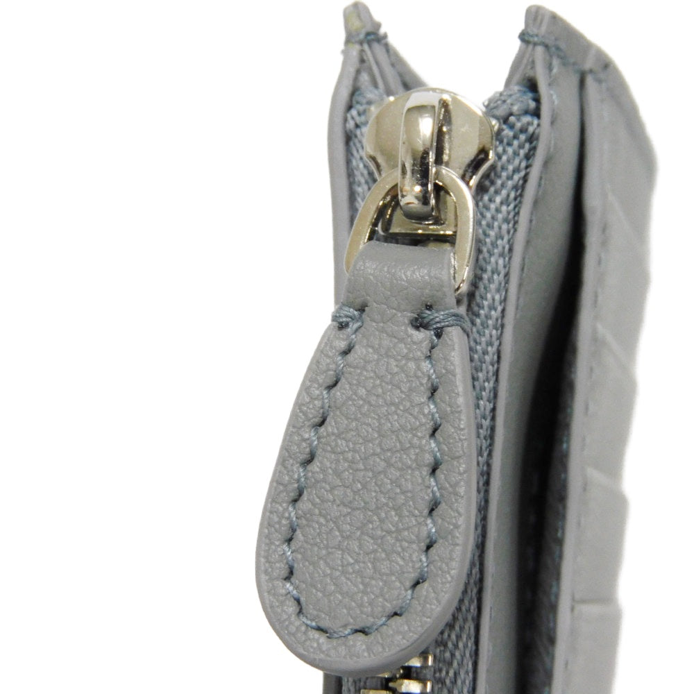 Balenciaga Coin Case 810902 2Abgg 1181 Smooth Scarf Skin Gray Current Unused New Logo Foil Stamping