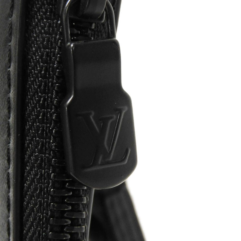 Louis Vuitton Clutch Bag M81570 Shadow Leather (Monogram Embossing) Noir Current Lv Logo Black