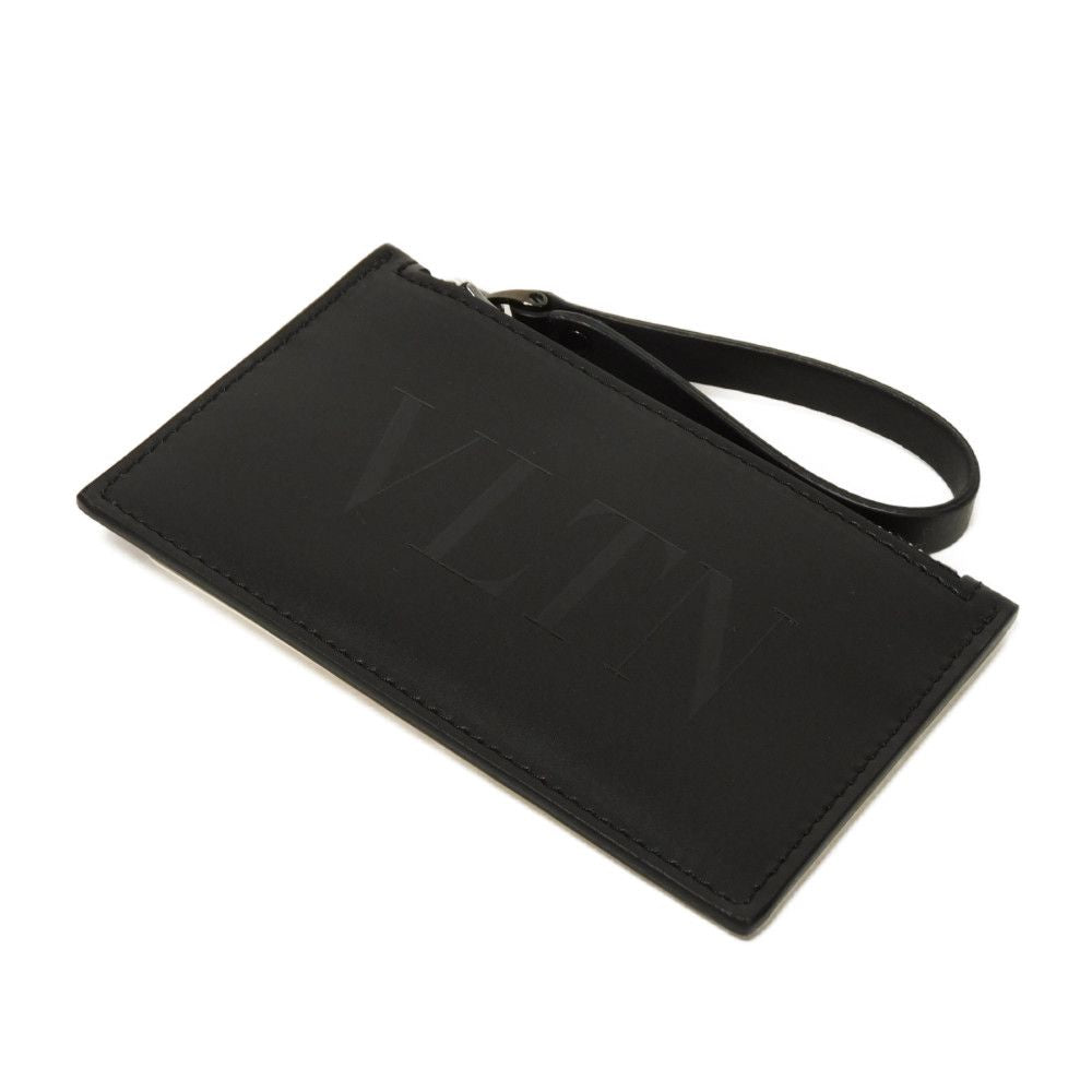 Valentino Coin Case 1Y0P0540Bhy Smooth Calfskin Leather Black Calfskin Rfid Unused One Studs Vltn