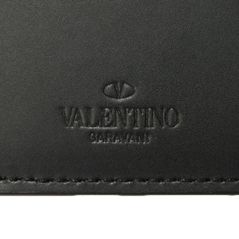 Valentino Coin Case 1Y0P0540Bhy Smooth Calfskin Leather Black Calfskin Rfid Unused One Studs Vltn
