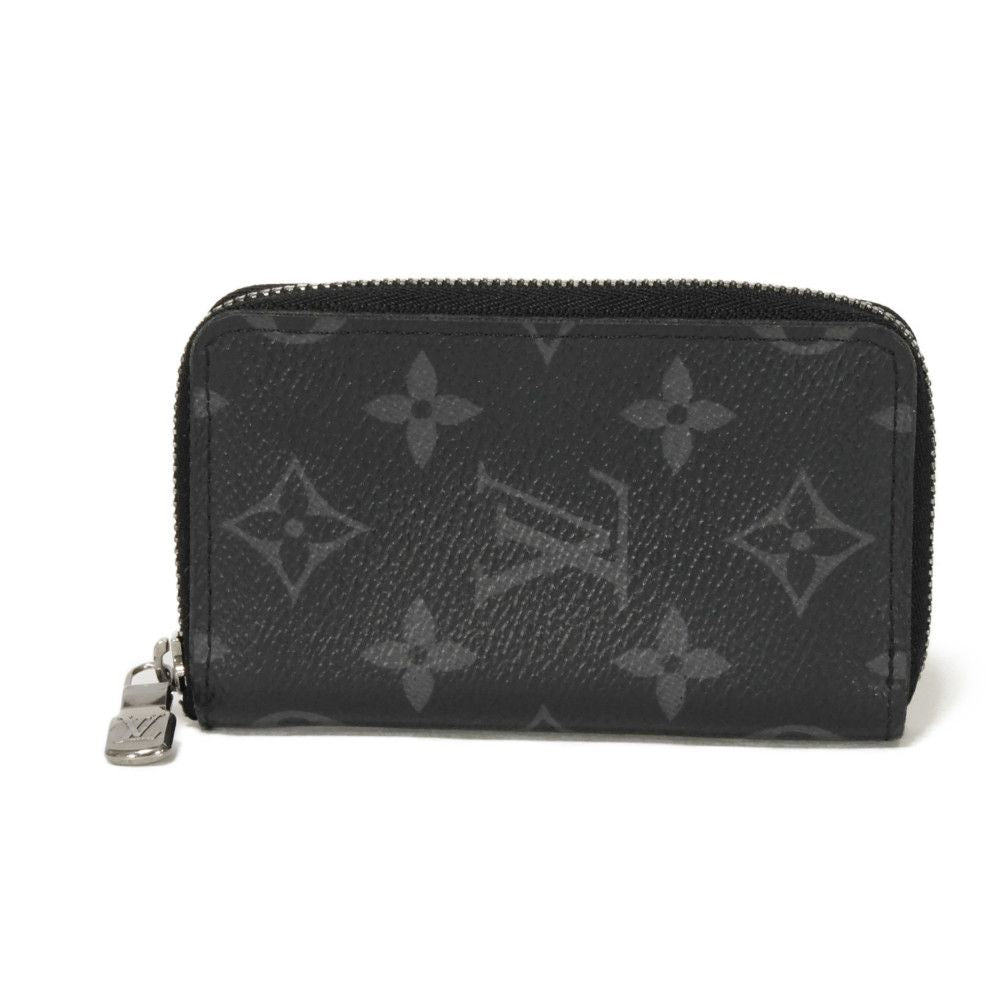 Louis Vuitton Coin Case M81662 Monogram Eclipse Canvas X Grain Leather Noir Monogram Eclipse Zippy