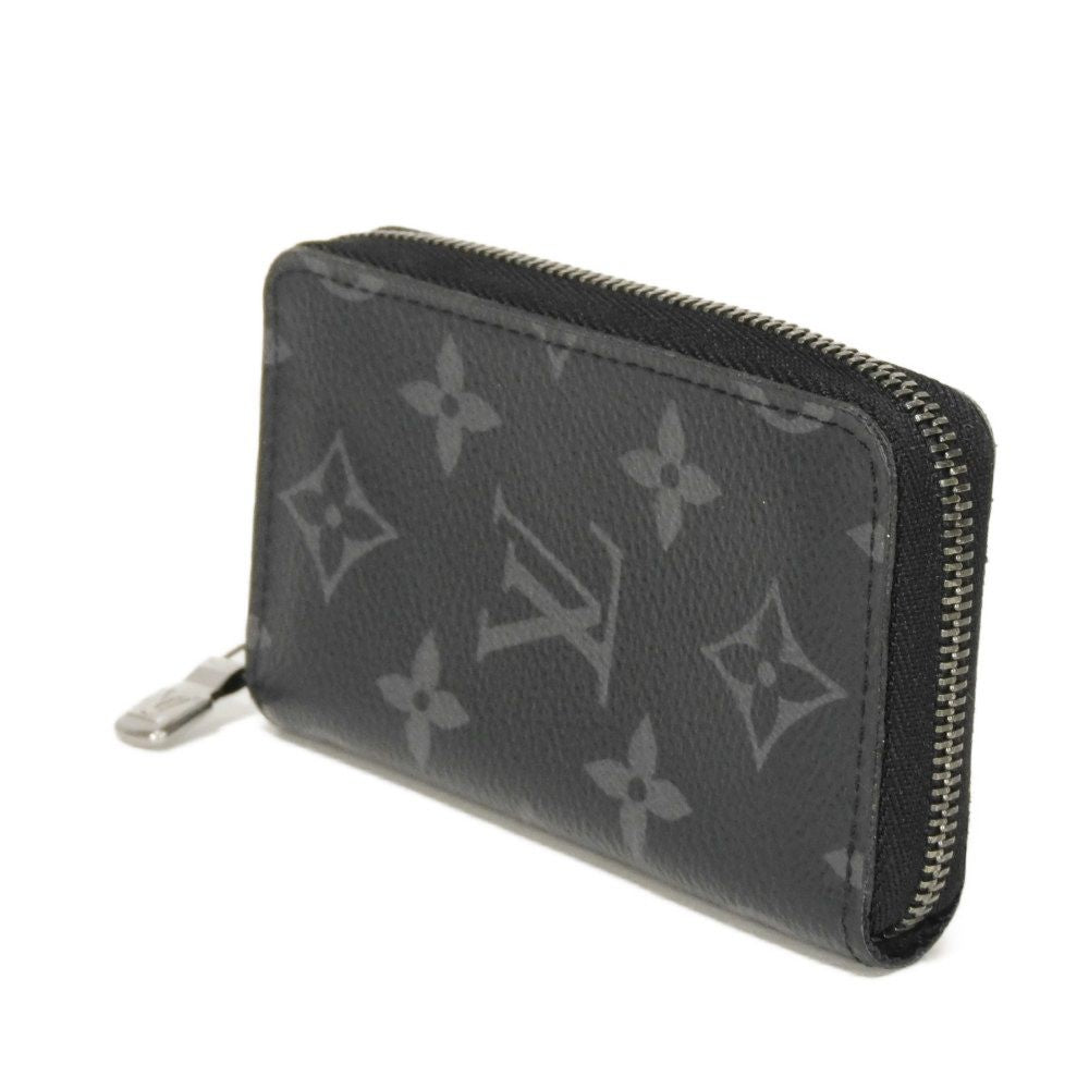 Louis Vuitton Coin Case M81662 Monogram Eclipse Canvas X Grain Leather Noir Monogram Eclipse Zippy