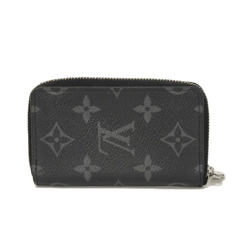 Louis Vuitton Coin Case M81662 Monogram Eclipse Canvas X Grain Leather Noir Monogram Eclipse Zippy