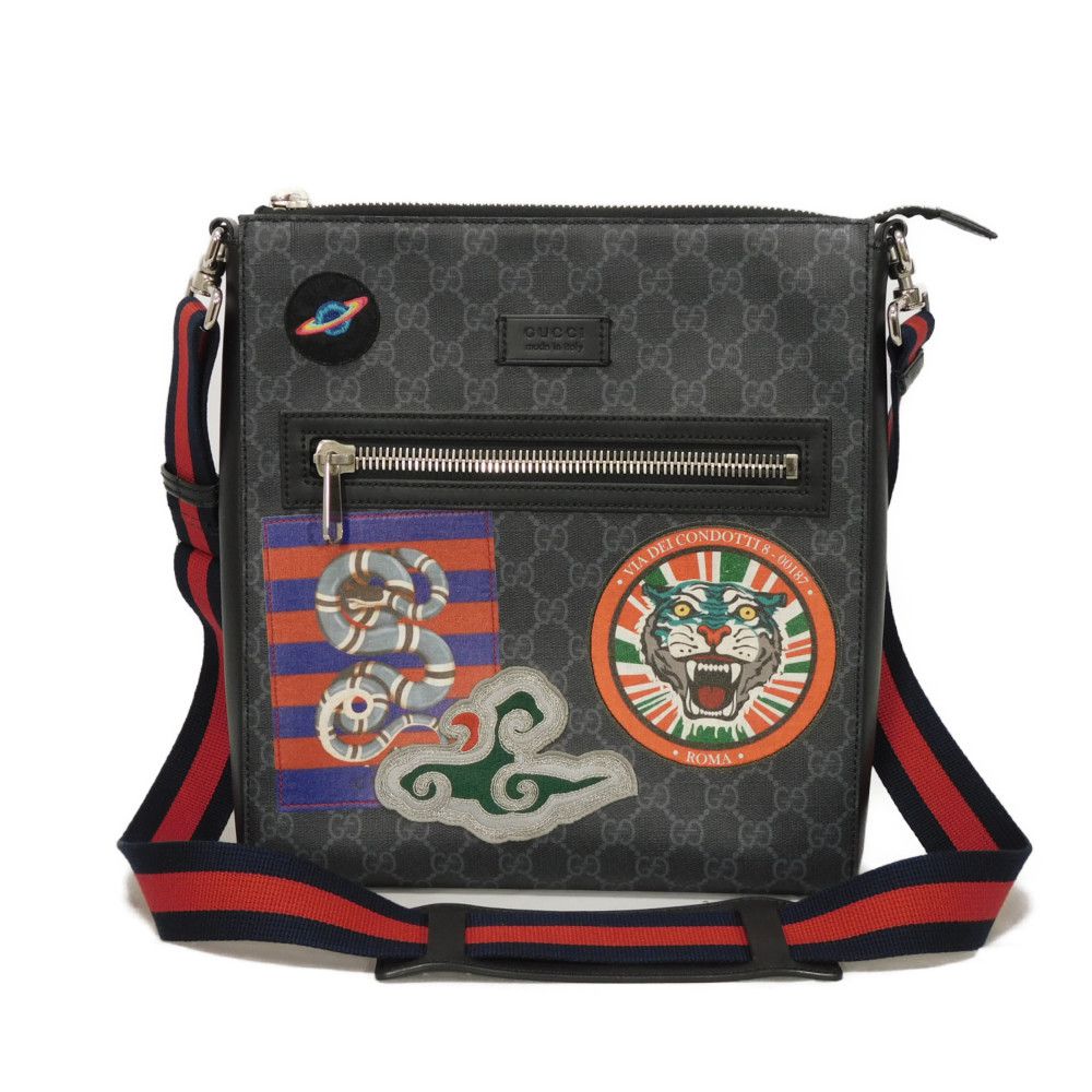 Gucci Shoulder Bag 474137 9F23N 8850 Gg Supreme Canvas (Polyurethane Processing) X Calfskin Leather