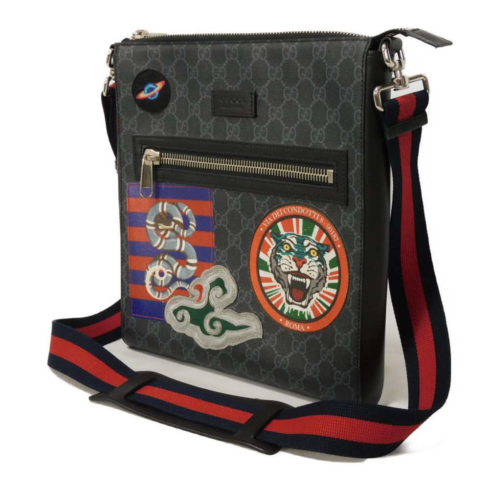 Gucci Shoulder Bag 474137 9F23N 8850 Gg Supreme Canvas (Polyurethane Processing) X Calfskin Leather