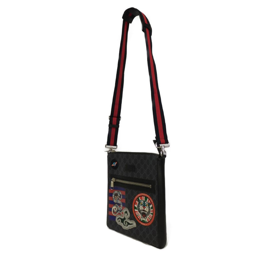 Gucci Shoulder Bag 474137 9F23N 8850 Gg Supreme Canvas (Polyurethane Processing) X Calfskin Leather