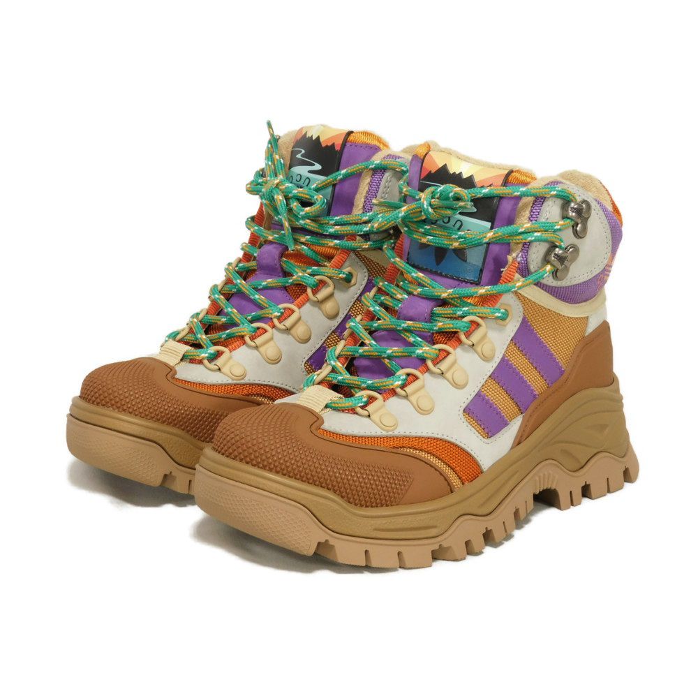 Gucci Boots 721394 Faaw 59762 Fabric Multicolor Trefoil Logo Adidas Trekking Shoes 34