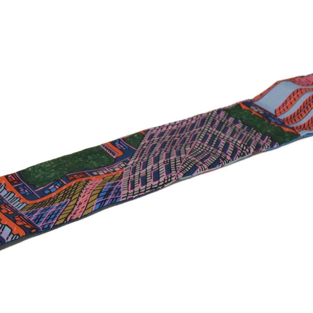 Hermes Scarf Silk Blue X Rose X Veil Pantin City Twilly