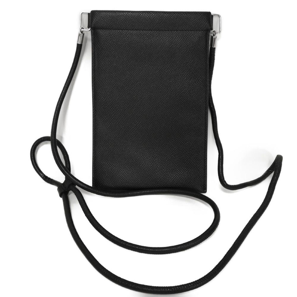 Martin Margiela Shoulder Bag Sa1Vz0002 Grainy Calf Leather Black 4Stitch Smartphone Pouch