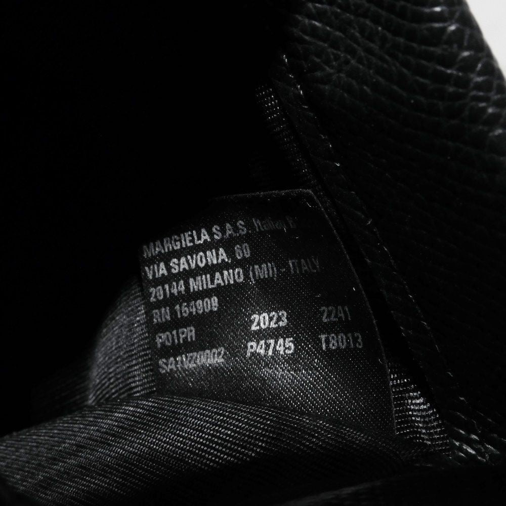 Martin Margiela Shoulder Bag Sa1Vz0002 Grainy Calf Leather Black 4Stitch Smartphone Pouch