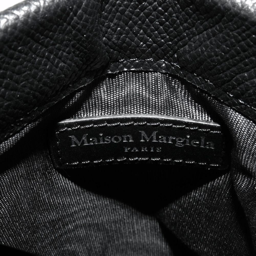 Martin Margiela Shoulder Bag Sa1Vz0002 Grainy Calf Leather Black 4Stitch Smartphone Pouch